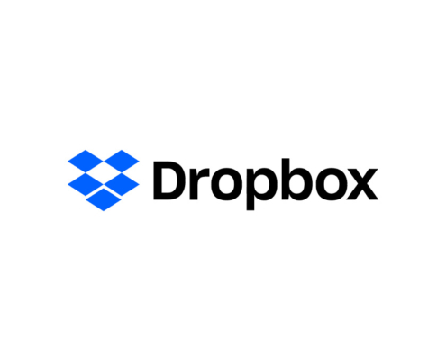Dropbox logo on white background.